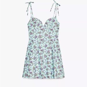 NWT Zara  FLORAL POPLIN DRESS